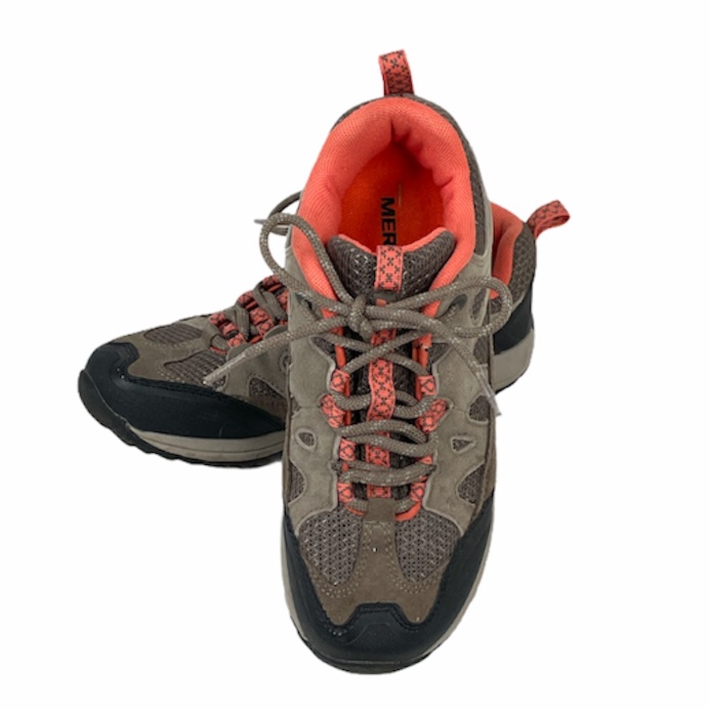 Merrell Athletic Shoes, Gray, Orange, 7